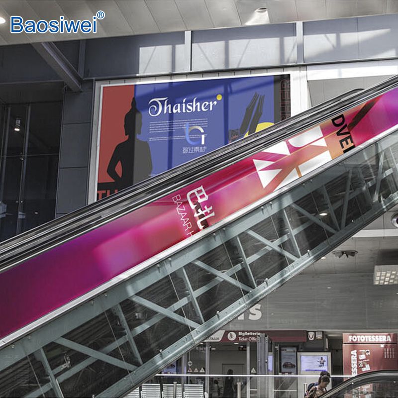 Indoor advertising print produced by Baosiwei 1.8m eco solvent printer. Sharp details and accurate colors make it ideal for mall displays and promotional signage.