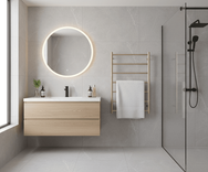 7-bar round tube stainless steel heated towel rail with PVD gold coating