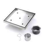 AussieSteel stainless steel square floor drain base — CNC bending and welded structure demonstrating high-precision stainless steel processing capability.