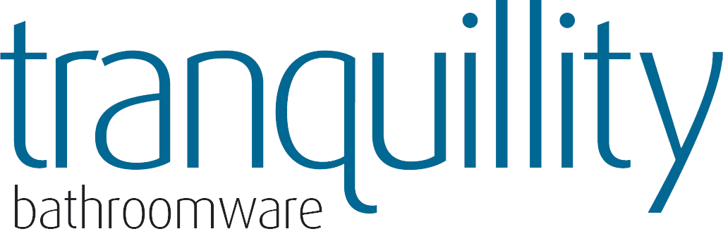 Tranquillity logo, stainless steel bathroom product line including floor drains and heated towel rails for global markets.